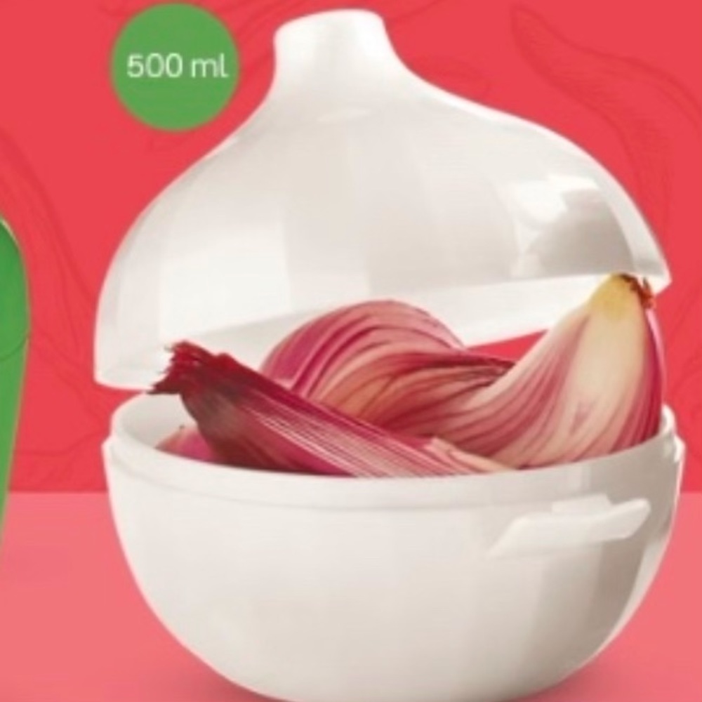 Tupperware Onion Keeper Round Container Pearl Whit